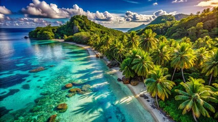 Obraz premium Breathtaking Drone Photography of Tropical Paradise Landscapes and Stunning Seascapes for Travel Enthusiasts