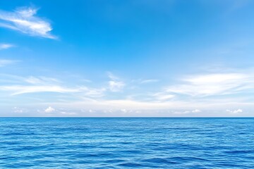 Obraz premium Serene Ocean Horizon with Cloudless Blue Sky Landscape