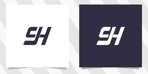 letter sh hs logo design