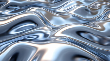 Abstract metallic waves with a reflective surface.