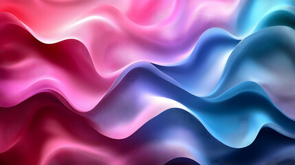 Obraz premium Abstract waves of pink and blue fabric creating a dynamic texture.