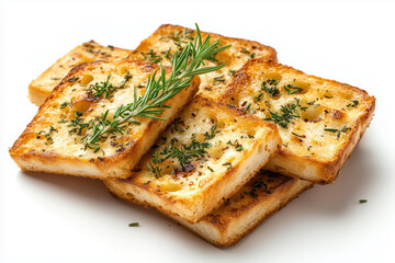 Garlic bread isolated on white background.