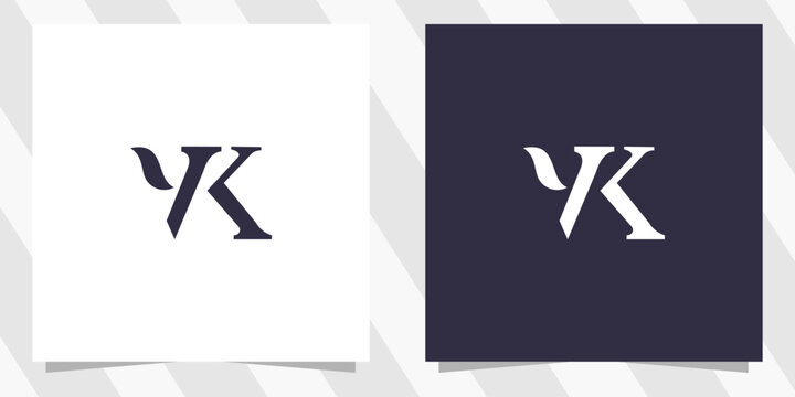 letter vk kv logo design