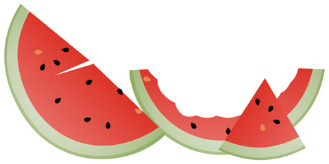 Watermelon slice and bite vector design