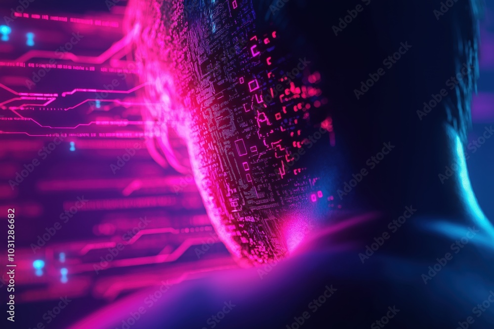 Poster neon futuristic abstract digital background with glitch effects and vibrant luminous energy inspired