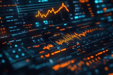 Fototapeta premium Digital display of hormone levels, charts, and data in a high-tech medical setting, symbolizing imbalance monitoring