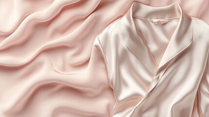 Obraz premium Soft Silk Fabric with Draped Garment in Light Color