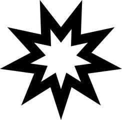 Star shape bold line. Geometric element