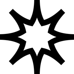 Star shape bold line. Geometric element