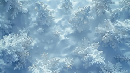 Close-Up of Intricate Snowflakes in a Winter Wonderland..