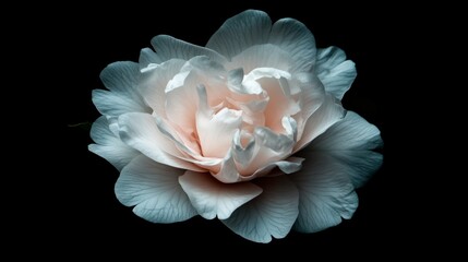 Delicate Flower Bloom on Black Background