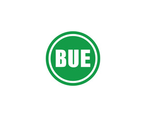 BUE logo design vector template. BUE