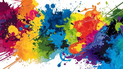 Fototapeta premium Colorful watercolor splashes and artistic stains on a textured background