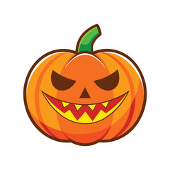halloween pumpkin sticker on white background