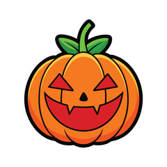 halloween pumpkin sticker on white background
