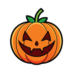 halloween pumpkin sticker on white background