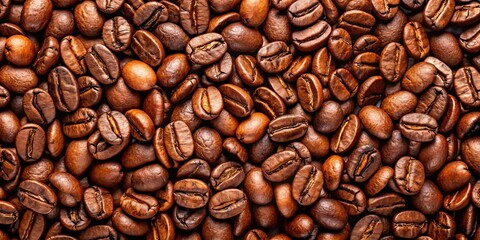 A symphony of roasted coffee beans, their rich brown hues and intricate textures composing a mesmerizing tapestry of aroma and flavor.