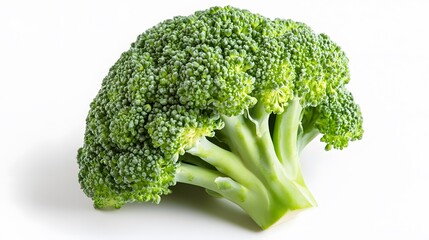 Fresh broccoli on white background. 