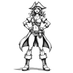 Fototapeta premium Female Pirate Character
