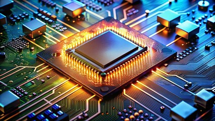 Central Processing Unit on Motherboard Circuit – High-Resolution Technology Concept for SEO Optimization