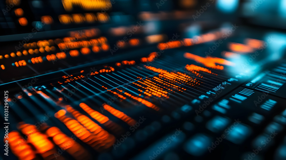 Aufkleber abstract digital visualization of data with vibrant colors.