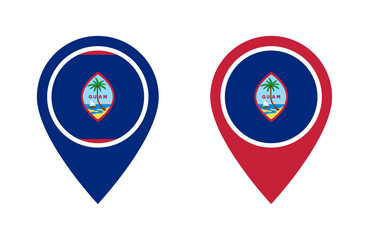 Guam flag location icon set