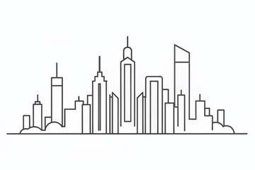 Fototapeta premium Chicago Minimalist Continuous Line Art Logo Design for Modern Branding