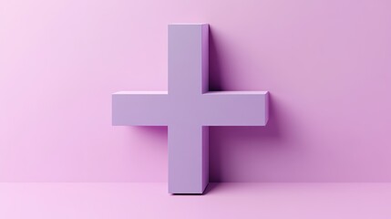 Obraz premium Light Purple Minus Sign on White Background.