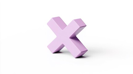Light Purple Minus Sign on White Background.