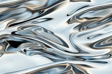 Abstract Silver Drapery with Reflective Surface