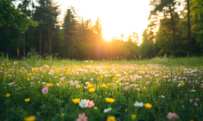 Obraz premium Spectacular Nature and Scenic Wonders: Golden Hour Sunsets, Lush Forests, Tranquil Beaches, and Vibrant Fields of Flowers in Stunning Views