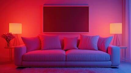 Cozy Living Space in Anime Style with Soft Lighting