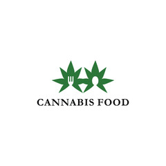 cannabis food icon logo design