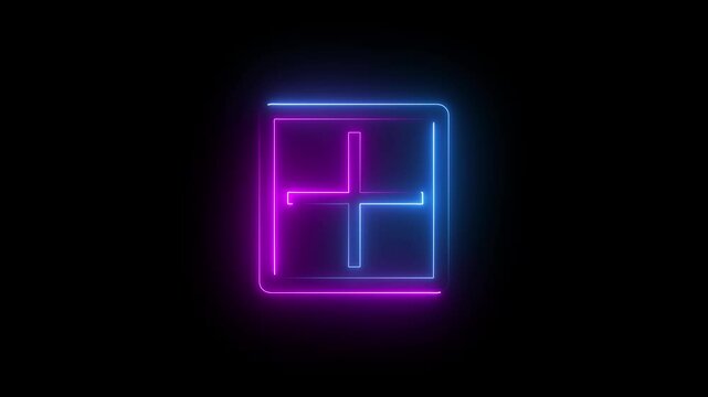 glowing sign new tap icon animation on black background