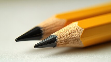 Obraz premium Pencil and Pen on White Background, Simple and Elegant Stationery for Writing and Drawing.