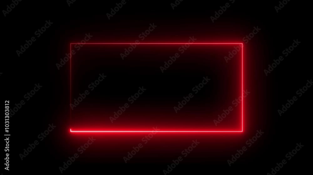 Poster light glowing neon blue color picture frame rectangle animation icon. shape rectangle glowing and fu