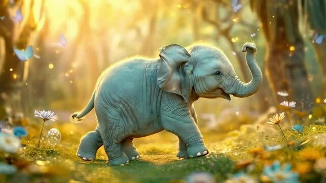 Little Elephant's Magical Journey to the Dream World