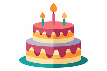  Beautiful birthday cake isolated on white background vector art illustration