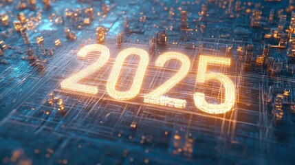 Stylized City Map with Glowing Streets and 2025