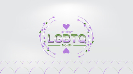 An elegant logo for LGBTQ History Month, showcasing a beautiful design with colorful elements representing diversity and inclusion