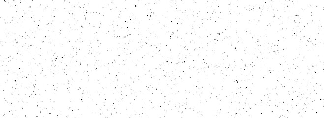 Black seamless speckle texture. Distress grunge grain dot background. Gritty splash repeated pattern. Splattered dirt grit overlay with drops, specks, flecks. Vector weathered noise for banner, poster