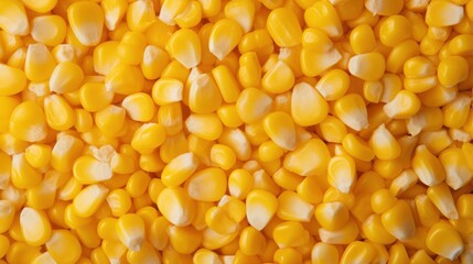 An overhead view contrasts fresh corn kernels with popped corn, illustrating the transformation from raw to delightful snack.