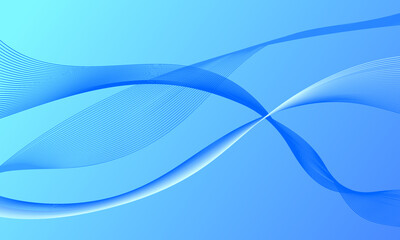 blue light business lines wave curves with smooth gradient abstract background