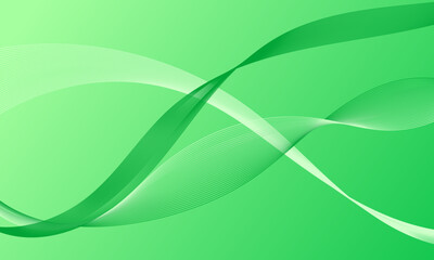 green light business lines wave curves with soft gradient abstract background