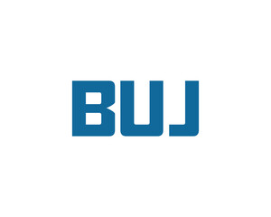 BUJ logo design vector template. BUJ
