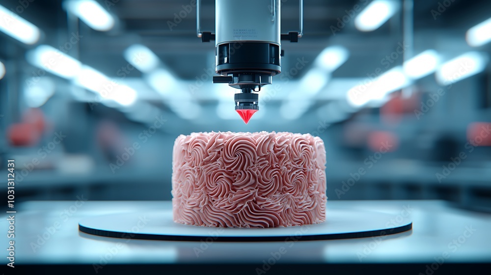 Poster innovative technology in food production exploring the future of cake design and customization with 