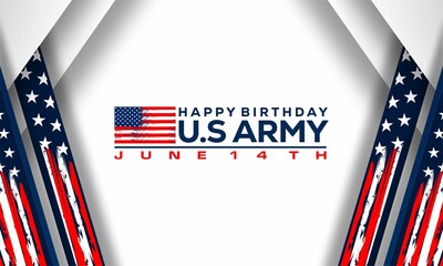 Happy Birthday U.S.  Army Vector illustration. June 14. Suitable for greeting card, poster and banner.