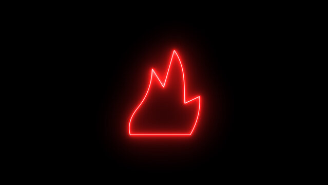 recommend clip art: Neon, glowing fire icon. Radiant Neon Fire Icon. A Glowing Symbol of Energy, Warmth, and Power.