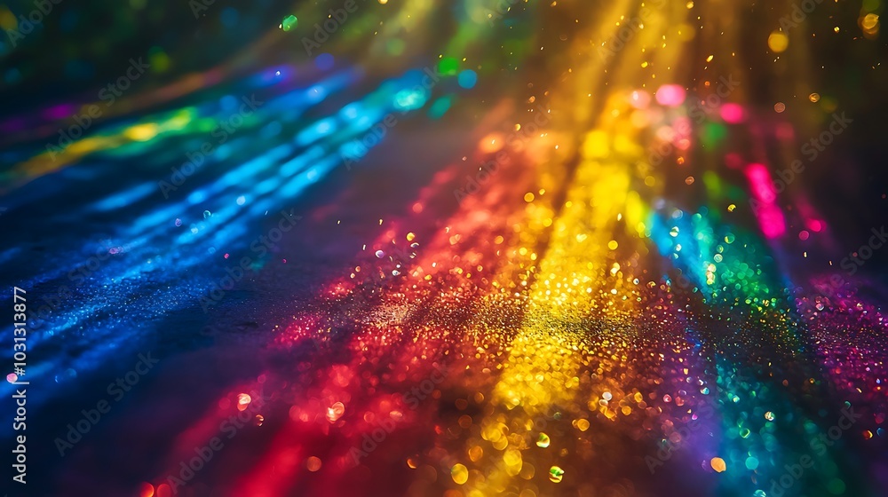 Aufkleber light refractions through prisms creating colorful effects