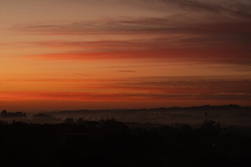 sunset in the mountains